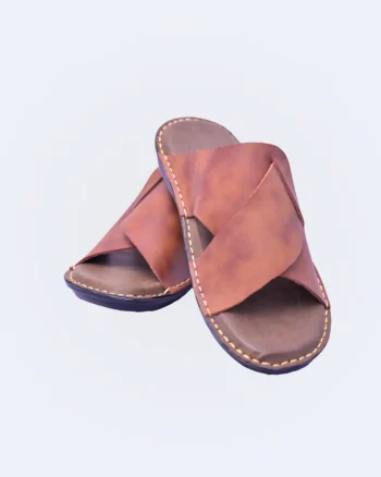 Brown Leather Slippers – Pure Handmade Tradition by Shazif