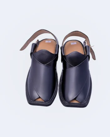 Black Pure Leather Peshawari Chappal – Shazif Classics Series-2